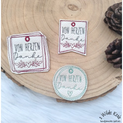 ADVENTSKALENDER Test-Türchen - Stickdatei ITH - Anhänger Von Herzen Danke